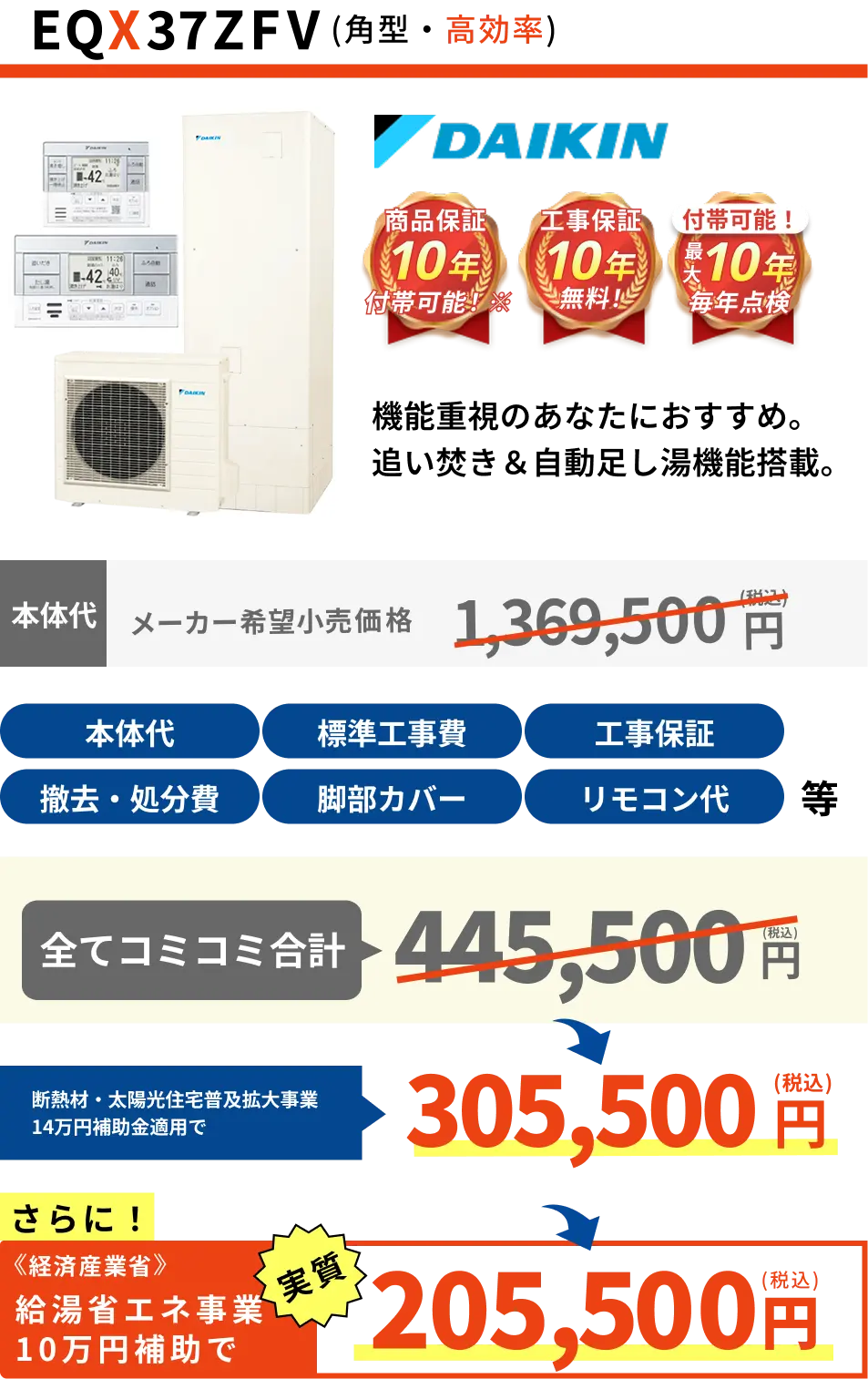 EQX37YFV 高効率・高水圧