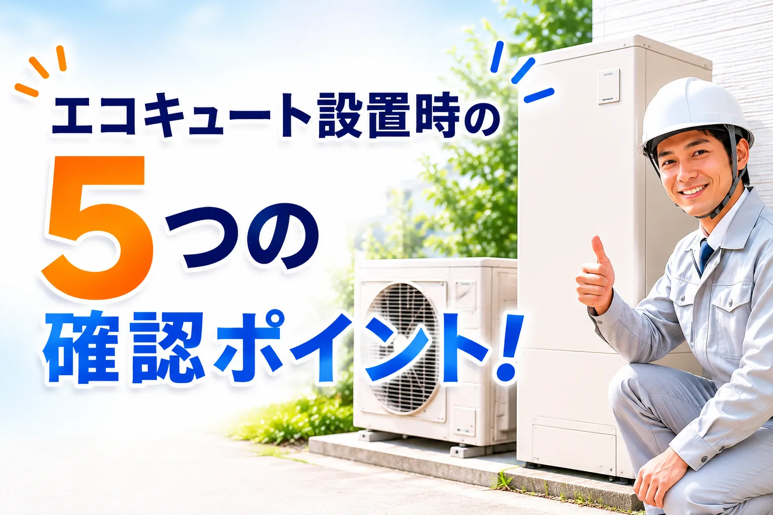 エコキュート設置時の5つの確認ポイント！工事の流れや費用相場・業者選びを解説