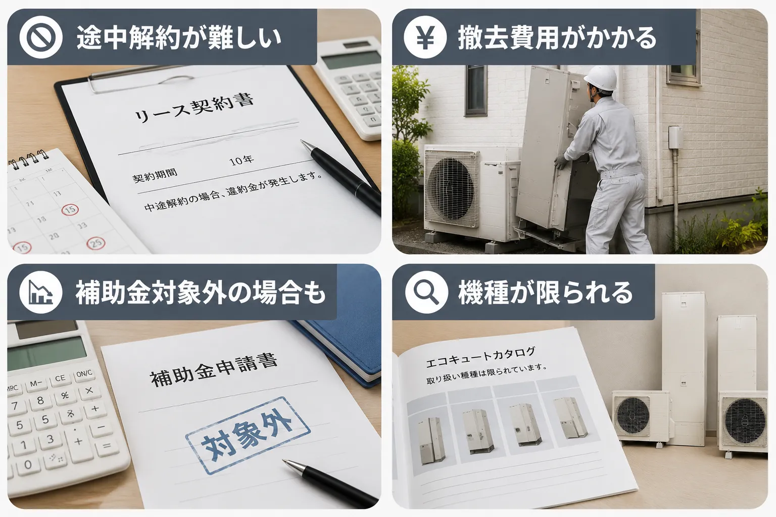 エコキュートをリース利用するデメリット4つ
