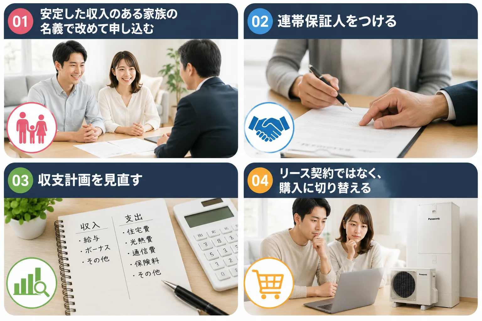 エコキュートのリース審査に落ちた場合の対処法