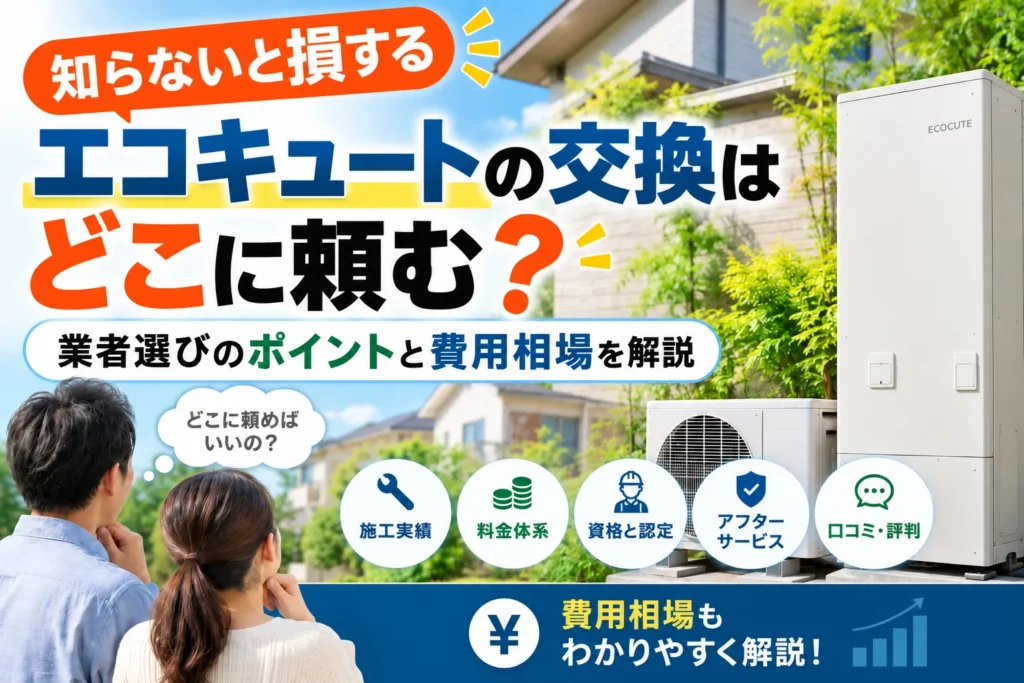 エコキュートの交換はどこに頼む？知らないと損する業者選びと費用相場