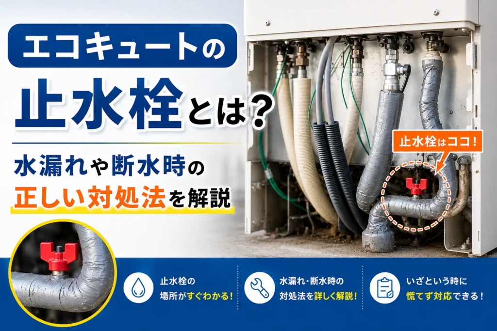 エコキュートの止水栓とは？どこ？水漏れや断水時の正しい対処法を解説