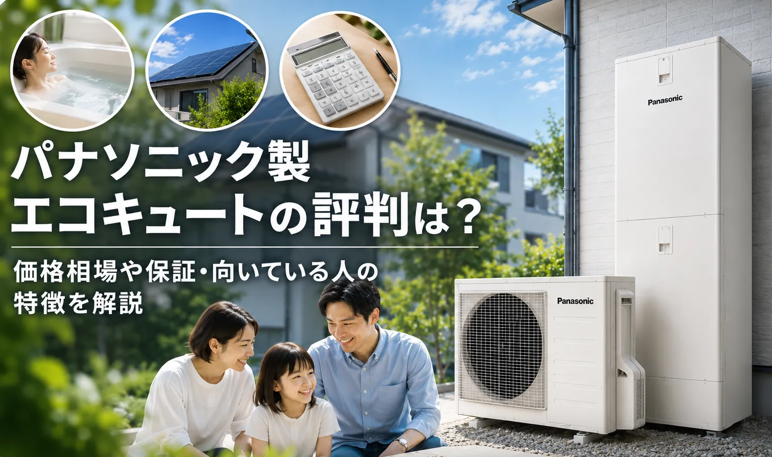 パナソニック製エコキュートの評判は？価格相場や保証・向いている人の特徴を解説