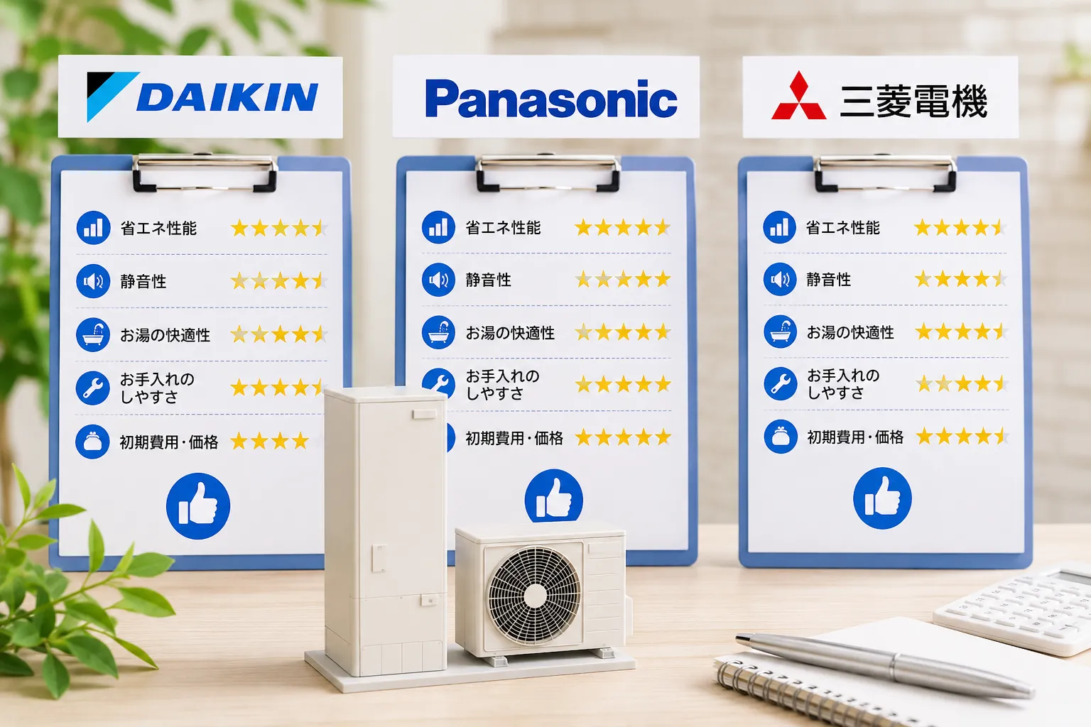 ダイキン・パナソニック・三菱電機を比較