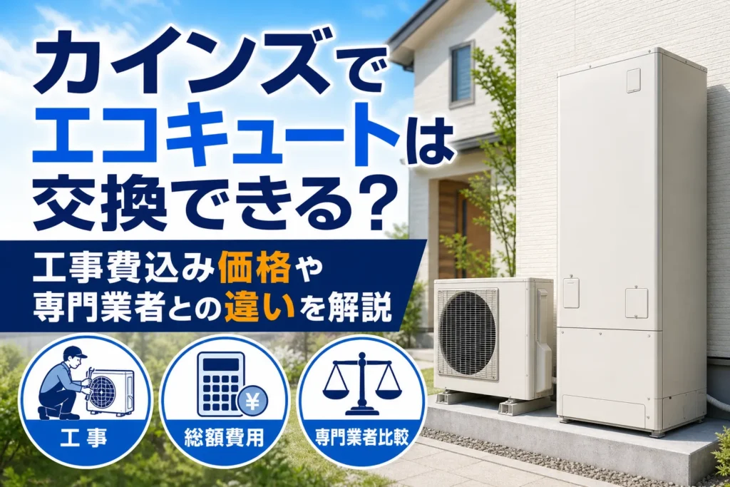 カインズでエコキュートは交換できる？工事費込み価格や専門業者との違いを解説