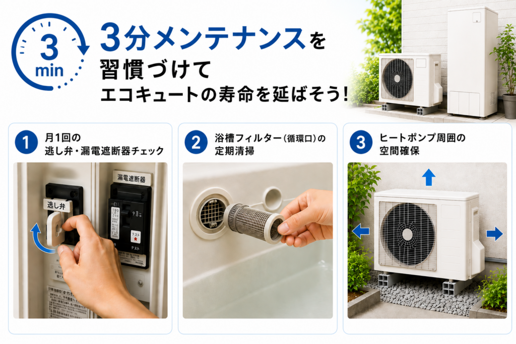 エコキュートの寿命を延ばす「3分メンテナンス」習慣