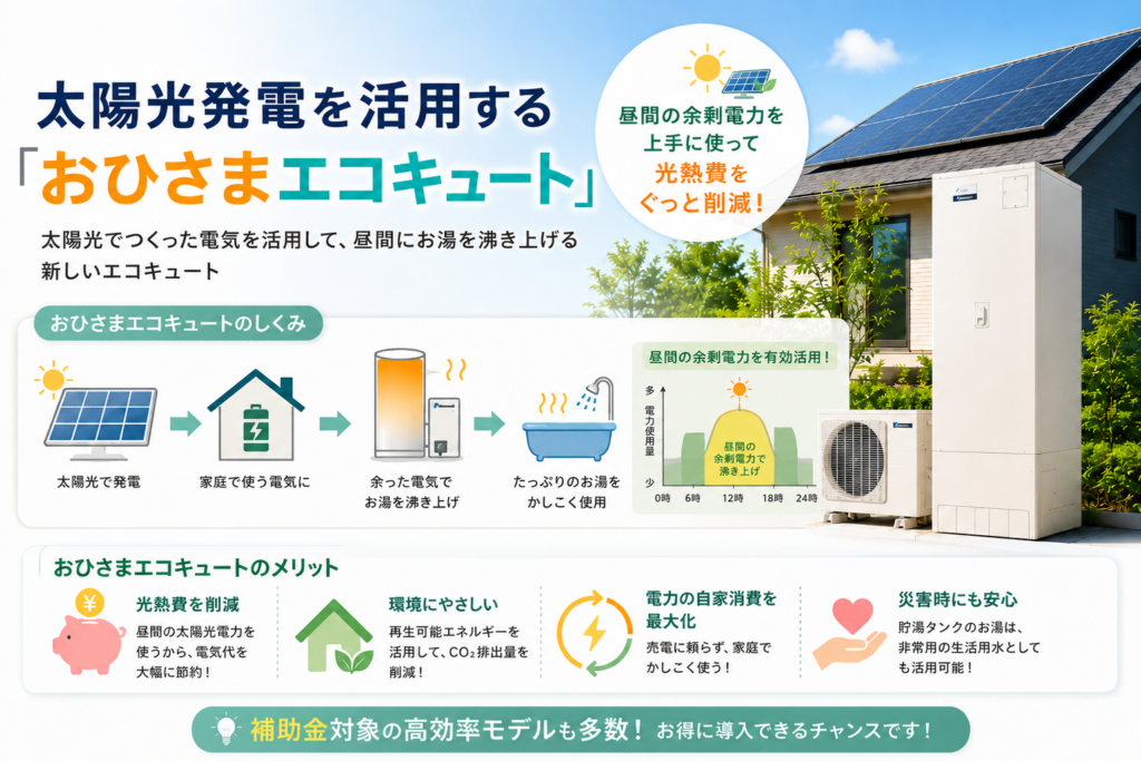 太陽光発電を活用する「おひさまエコキュート」 