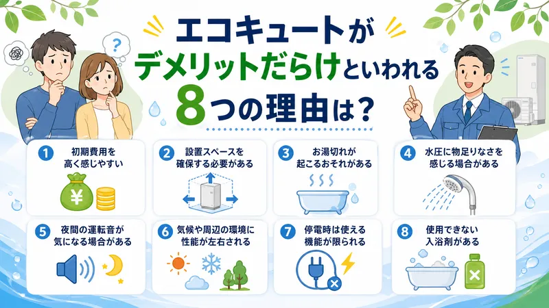 エコキュートがデメリットだらけといわれる8つの理由は？