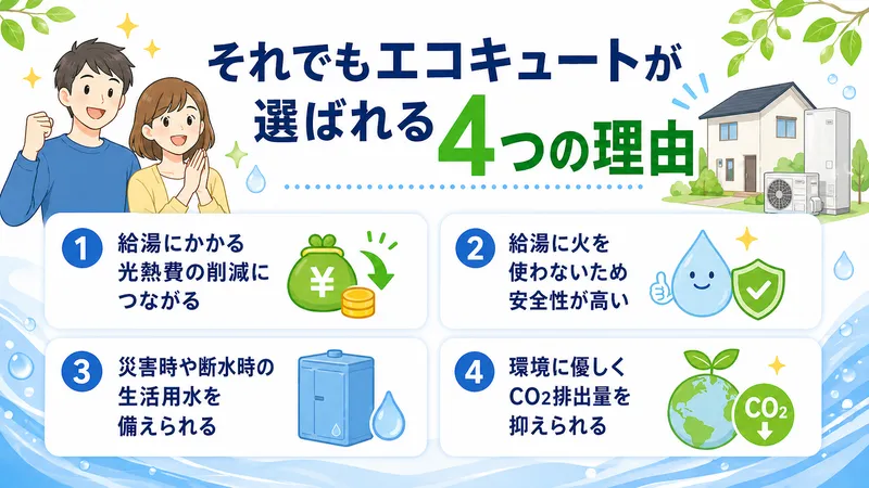 それでもエコキュートが選ばれる4つの理由
