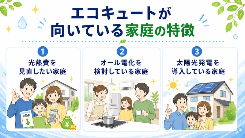 エコキュートが向いている家庭の特徴