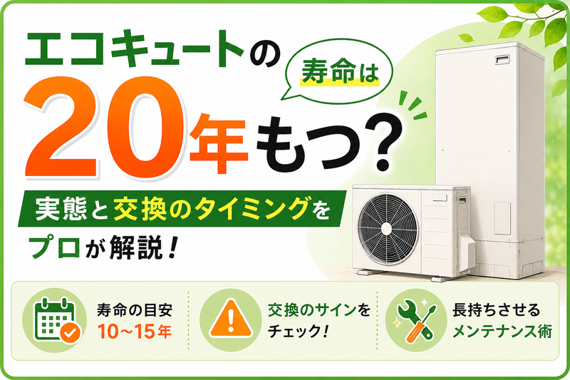エコキュートの寿命は20年もつ？実態と交換のタイミングをプロが解説