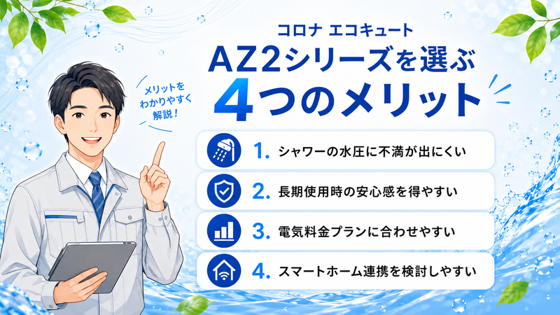 コロナエコキュートAZ2シリーズを選ぶ4つのメリット