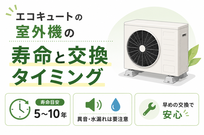 エコキュートの室外機の寿命と交換タイミング